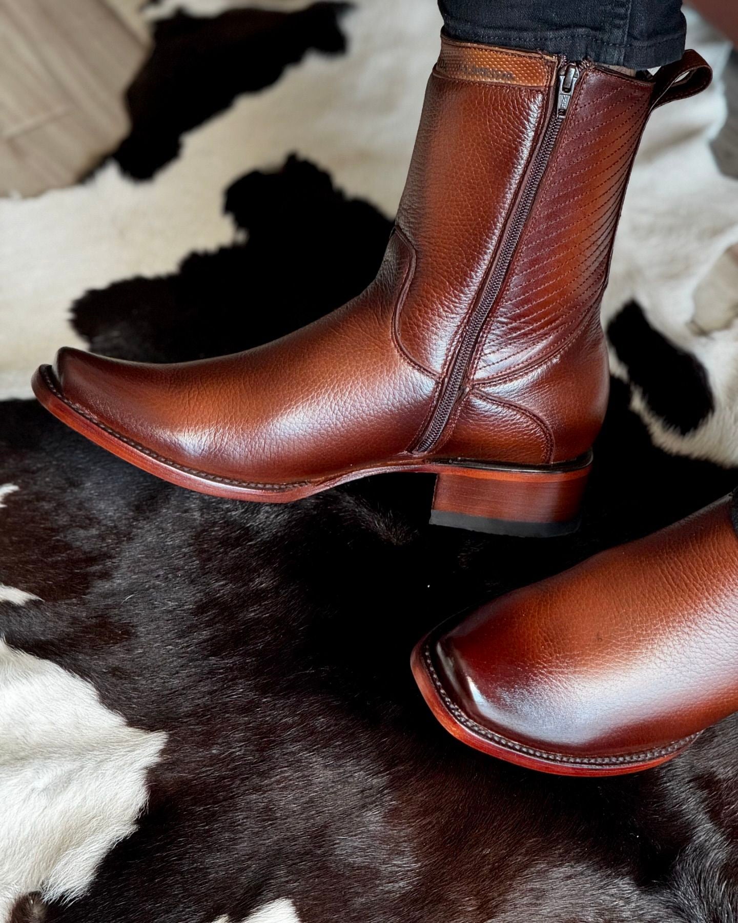 Western Deerskin Cowboy Boots