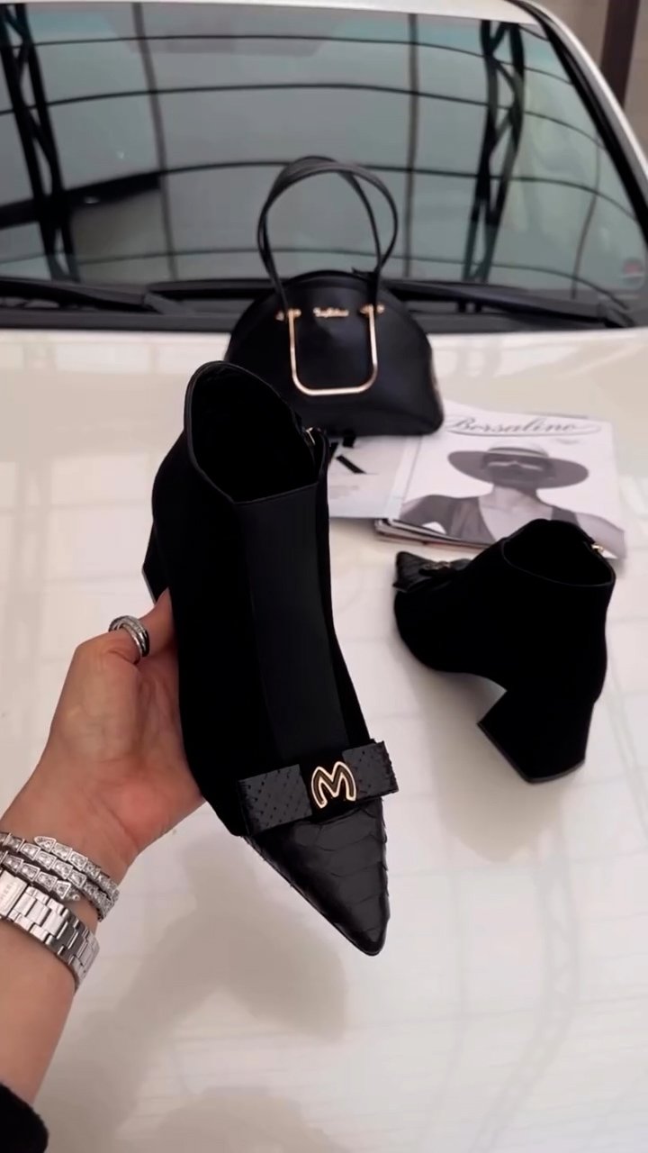 Women's black luxury ankle boots