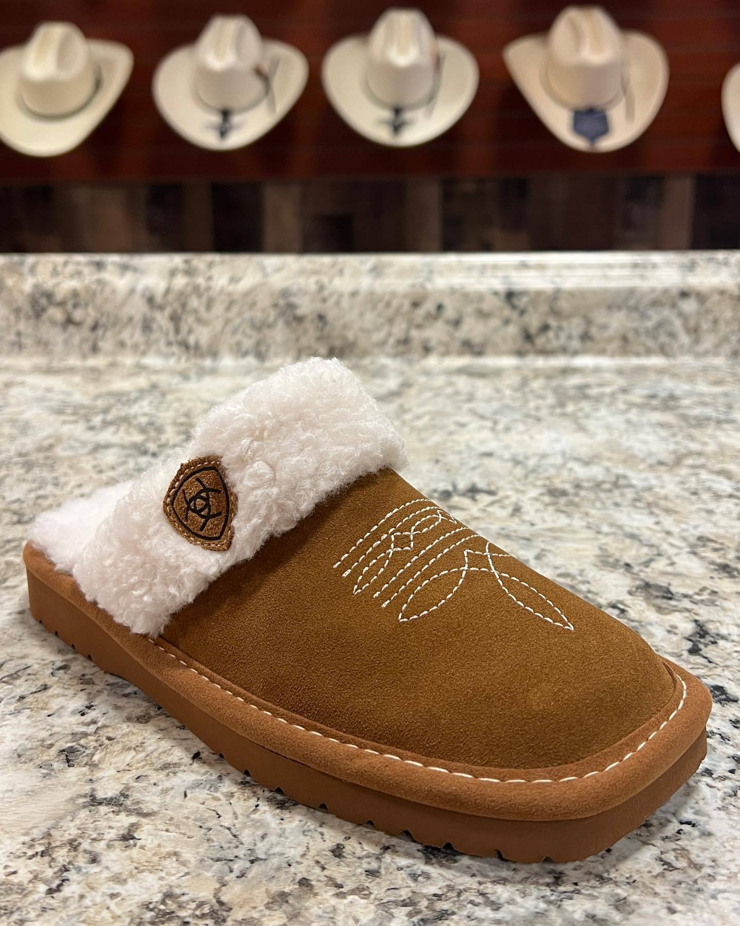 Couple Suede Cowboy Slippers - Square Toe