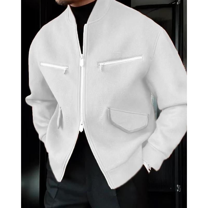 Italian Men's Cashmere Stand Collar Jacket