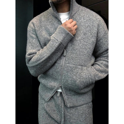 Men's Turtleneck Knitted Cardigan Casual Suit