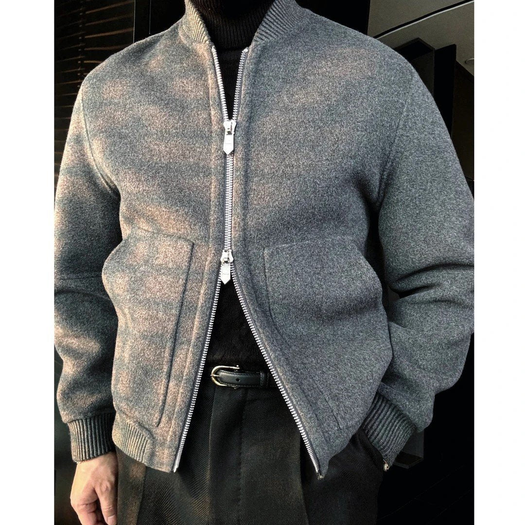 Men's Cashmere Stand Collar Jacket