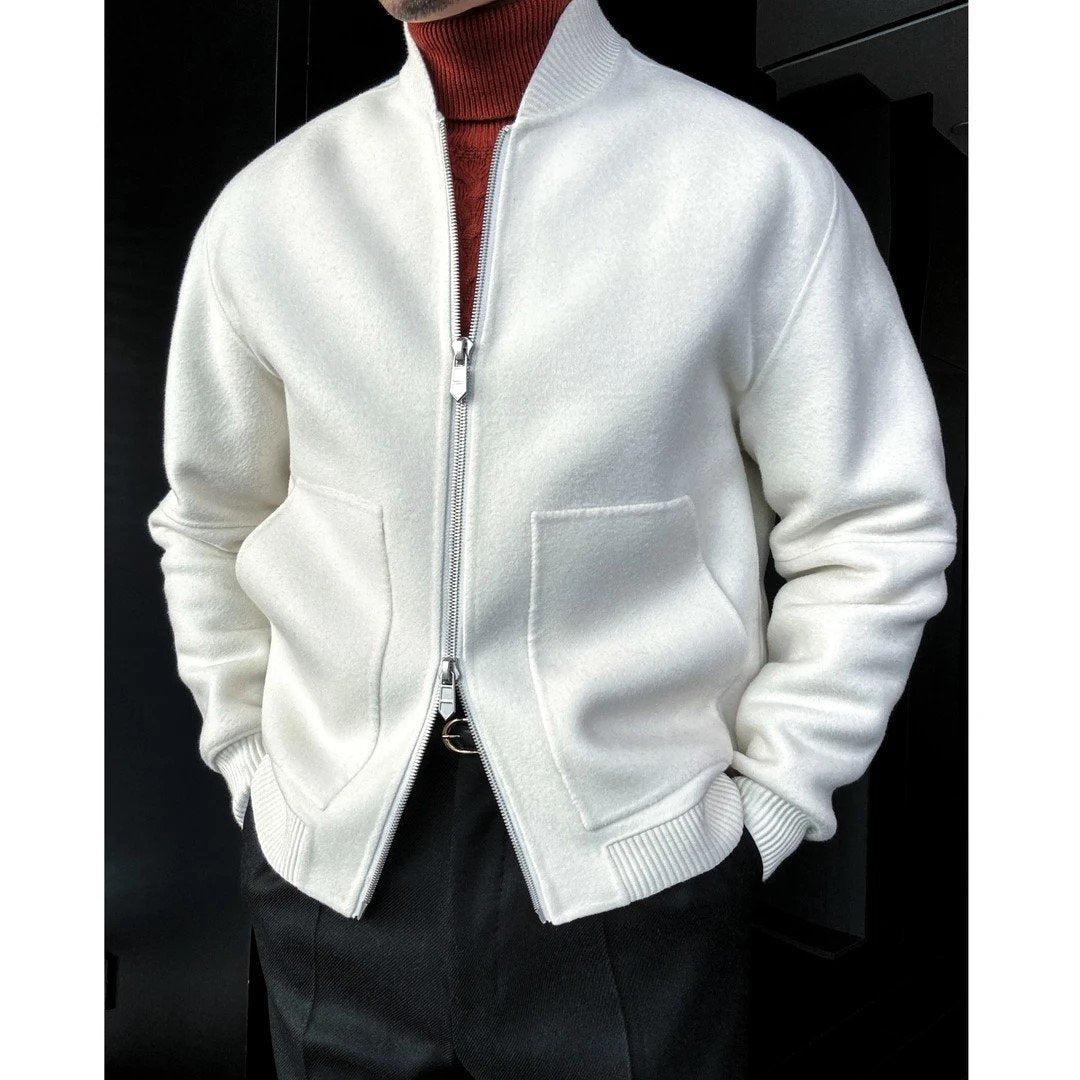 Men's Cashmere Stand Collar Jacket