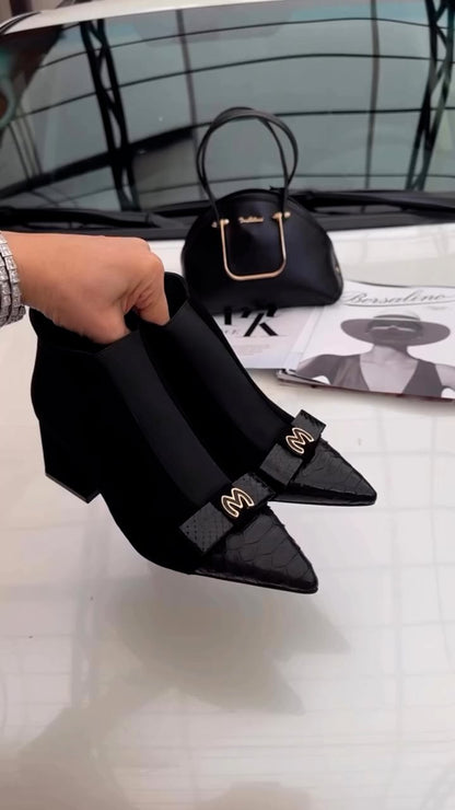 Women's black luxury ankle boots