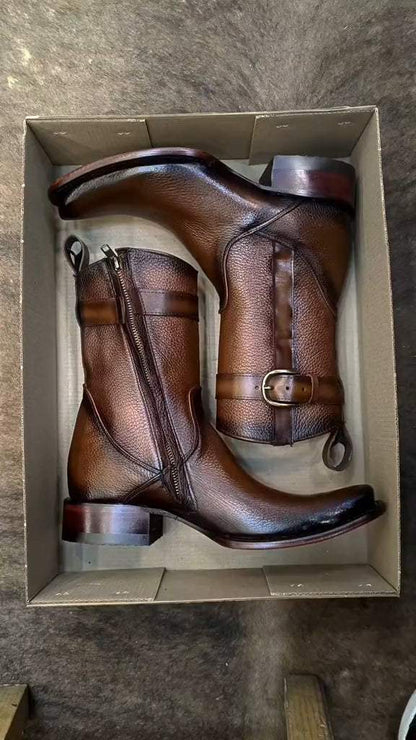 2024 Men's Handmade Leather Cowboy Boots