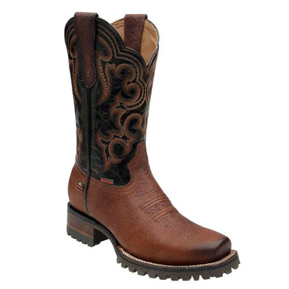 Men's Durable Sole Western Boots - Square Toe