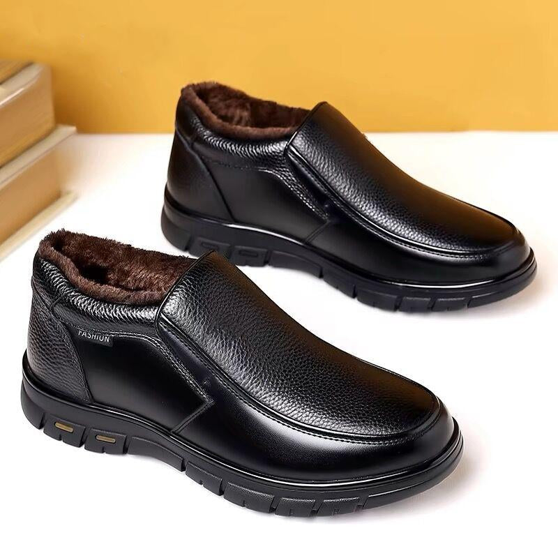 Men's warm leather casual shoes