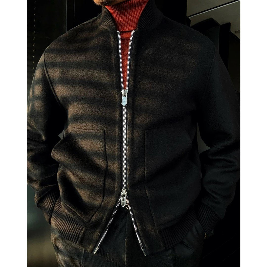 Men's Cashmere Stand Collar Jacket