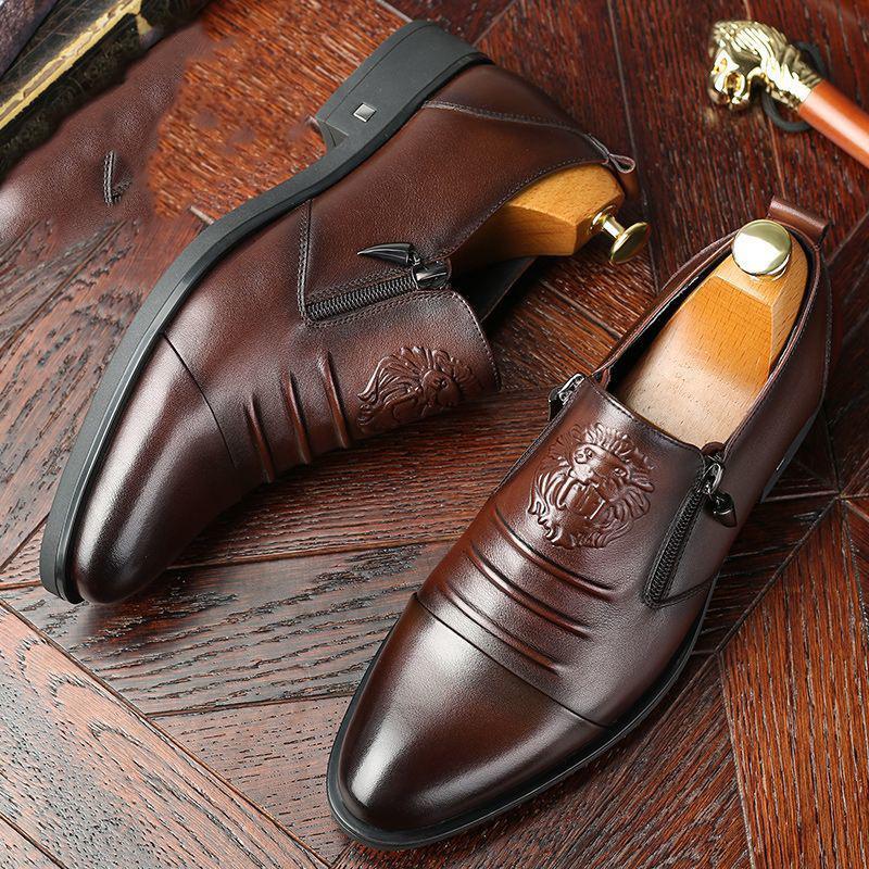 Italian high-quality cowhide business leather shoes