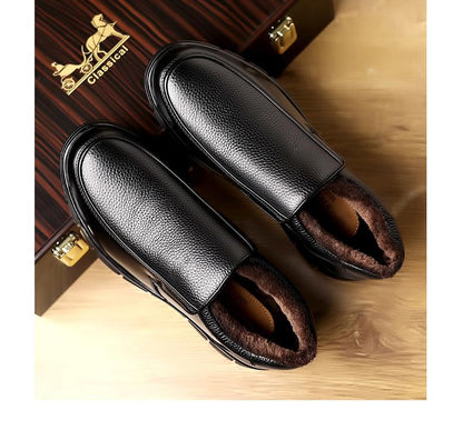 Men's warm leather casual shoes