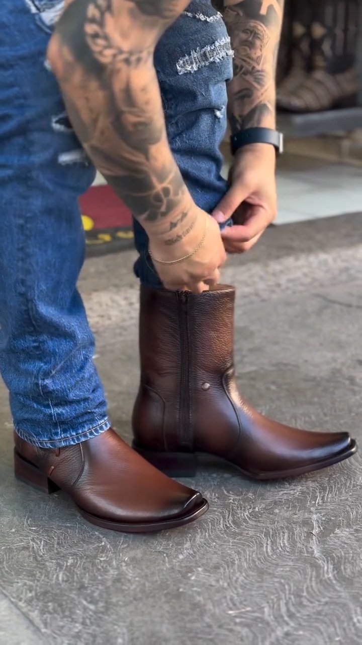 Italian leather handmade cowboy boots